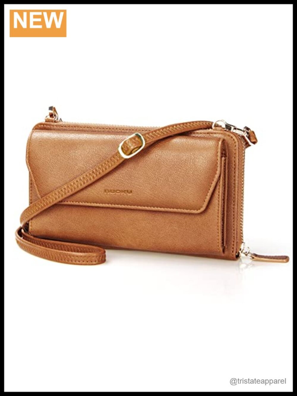 Faux Leather Convertible Wristlet Crossbody Wallet RFID Zip Travel Gift